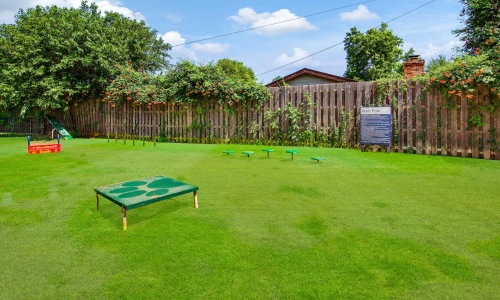 a fenced in yard dog park